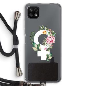 CaseCompany Venus: Samsung Galaxy A22 5G Transparant Hoesje met koord