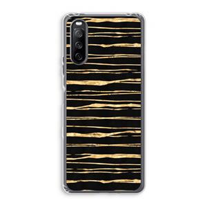CaseCompany Gouden strepen: Sony Xperia 10 III Transparant Hoesje