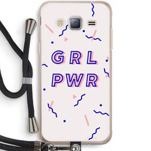 CaseCompany GRL PWR: Samsung Galaxy J3 (2016) Transparant Hoesje met koord