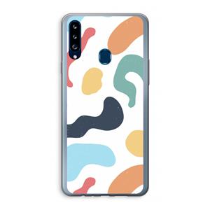CaseCompany Memphis Shapes Blue: Samsung Galaxy A20s Transparant Hoesje