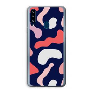 CaseCompany Memphis Shapes Pink: Samsung Galaxy A20s Transparant Hoesje