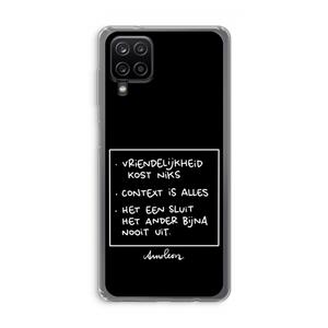 CaseCompany Mijn Motto's: Samsung Galaxy A12 Transparant Hoesje
