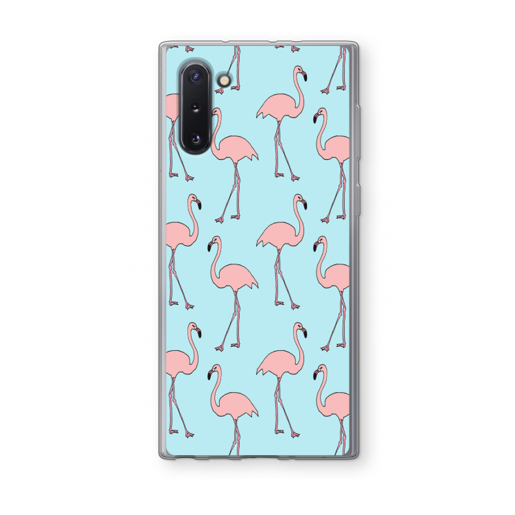 CaseCompany Anything Flamingoes: Samsung Galaxy Note 10 Transparant Hoesje