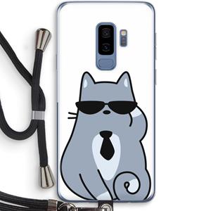 CaseCompany Cool cat: Samsung Galaxy S9 Plus Transparant Hoesje met koord
