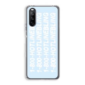 CaseCompany Hotline bling blue: Sony Xperia 10 III Transparant Hoesje