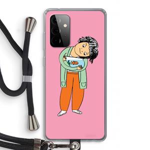 CaseCompany Visknuffel: Samsung Galaxy A72 5G Transparant Hoesje met koord