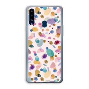 CaseCompany Terrazzo Memphis Pink: Samsung Galaxy A20s Transparant Hoesje