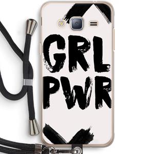 CaseCompany Girl Power #2: Samsung Galaxy J3 (2016) Transparant Hoesje met koord