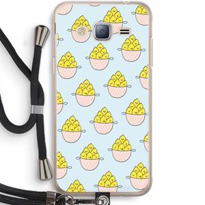 CaseCompany Citroenen: Samsung Galaxy J3 (2016) Transparant Hoesje met koord