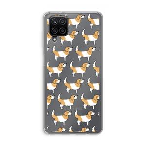 CaseCompany Doggy: Samsung Galaxy A12 Transparant Hoesje