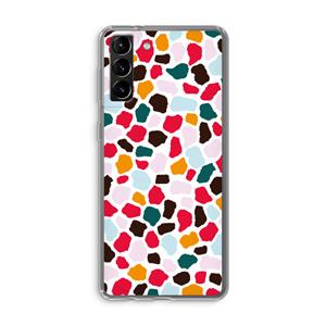 CaseCompany Colored Giraffe: Samsung Galaxy S21 Plus Transparant Hoesje