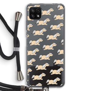 CaseCompany Ponys: Samsung Galaxy A22 5G Transparant Hoesje met koord