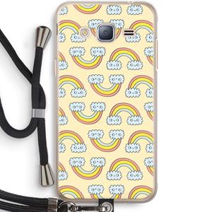 CaseCompany Regenboog: Samsung Galaxy J3 (2016) Transparant Hoesje met koord