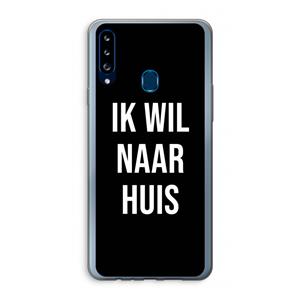 CaseCompany Ik wil naar huis - Zwart: Samsung Galaxy A20s Transparant Hoesje