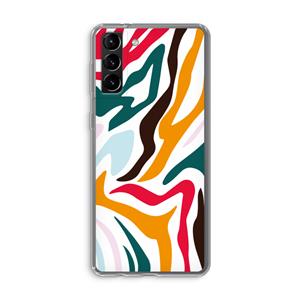 CaseCompany Colored Zebra: Samsung Galaxy S21 Plus Transparant Hoesje