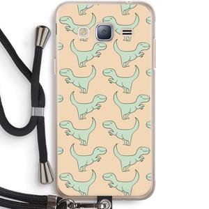 CaseCompany Dinos: Samsung Galaxy J3 (2016) Transparant Hoesje met koord