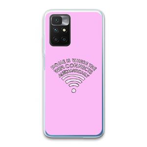 CaseCompany Home Is Where The Wifi Is: Xiaomi Redmi 10 Transparant Hoesje
