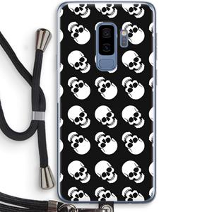 CaseCompany Musketon Skulls: Samsung Galaxy S9 Plus Transparant Hoesje met koord
