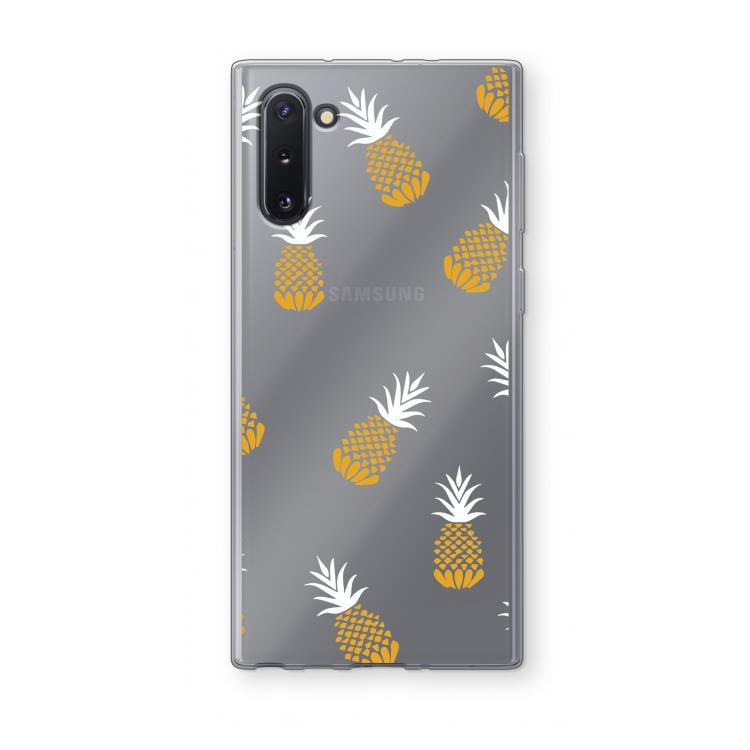 CaseCompany Ananasjes: Samsung Galaxy Note 10 Transparant Hoesje