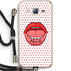 CaseCompany Yolo Denise: Samsung Galaxy J3 (2016) Transparant Hoesje met koord