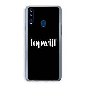 CaseCompany Topwijf Zwart: Samsung Galaxy A20s Transparant Hoesje