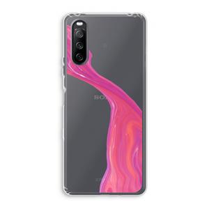 CaseCompany Paarse stroom: Sony Xperia 10 III Transparant Hoesje
