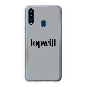 CaseCompany Topwijf Grijs Zwart: Samsung Galaxy A20s Transparant Hoesje