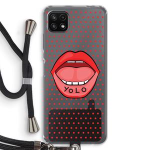 CaseCompany Yolo Denise: Samsung Galaxy A22 5G Transparant Hoesje met koord