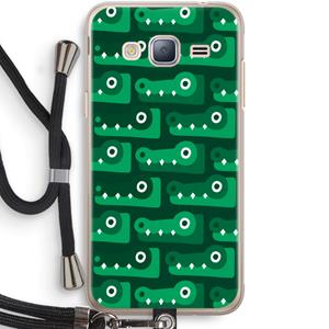 CaseCompany Crocs: Samsung Galaxy J3 (2016) Transparant Hoesje met koord