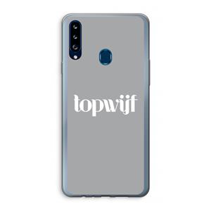 CaseCompany Topwijf Grijs Wit: Samsung Galaxy A20s Transparant Hoesje