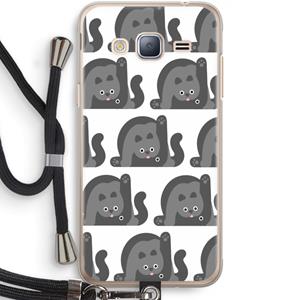 CaseCompany Cats: Samsung Galaxy J3 (2016) Transparant Hoesje met koord