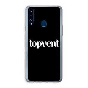 CaseCompany Topvent Zwart: Samsung Galaxy A20s Transparant Hoesje