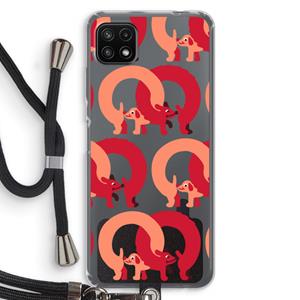 CaseCompany Dogs: Samsung Galaxy A22 5G Transparant Hoesje met koord