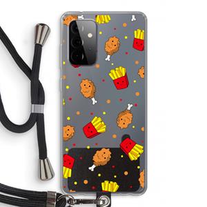 CaseCompany Chicken 'n Fries: Samsung Galaxy A72 5G Transparant Hoesje met koord
