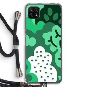 CaseCompany Bushes: Samsung Galaxy A22 5G Transparant Hoesje met koord