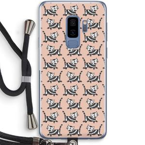 CaseCompany Zwarte poes: Samsung Galaxy S9 Plus Transparant Hoesje met koord