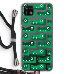 CaseCompany Crocs: Samsung Galaxy A22 5G Transparant Hoesje met koord