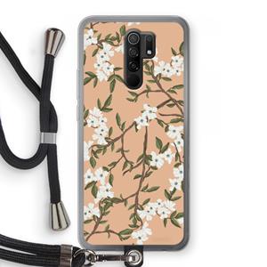 CaseCompany Blossoming spring: Xiaomi Redmi 9 Transparant Hoesje met koord