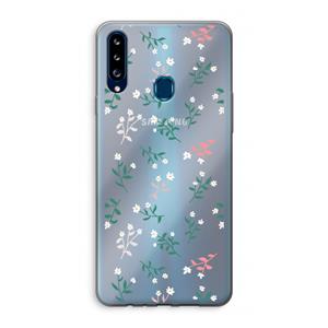 CaseCompany Small white flowers: Samsung Galaxy A20s Transparant Hoesje