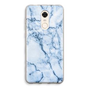 CaseCompany Blauw marmer: Xiaomi Redmi 5 Transparant Hoesje