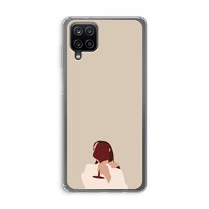 CaseCompany I drink wine: Samsung Galaxy A12 Transparant Hoesje