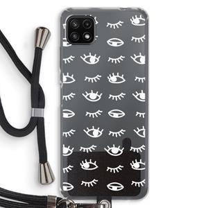 CaseCompany Eye pattern #3: Samsung Galaxy A22 5G Transparant Hoesje met koord