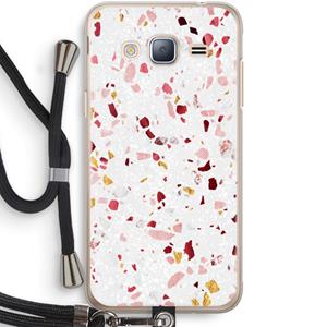CaseCompany Terrazzo N°9: Samsung Galaxy J3 (2016) Transparant Hoesje met koord