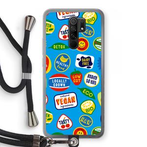 CaseCompany Fruitsticker: Xiaomi Redmi 9 Transparant Hoesje met koord