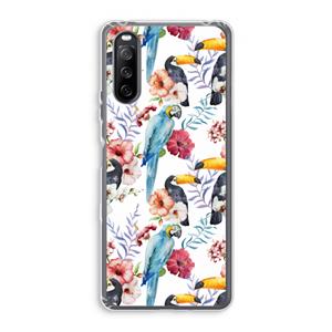CaseCompany Bloemen tukan: Sony Xperia 10 III Transparant Hoesje