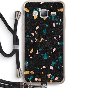 CaseCompany Terrazzo N°10: Samsung Galaxy J3 (2016) Transparant Hoesje met koord