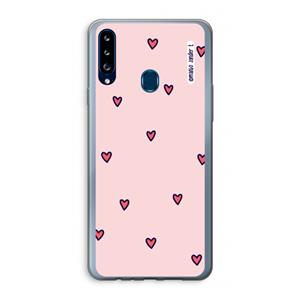 CaseCompany Hartjes: Samsung Galaxy A20s Transparant Hoesje