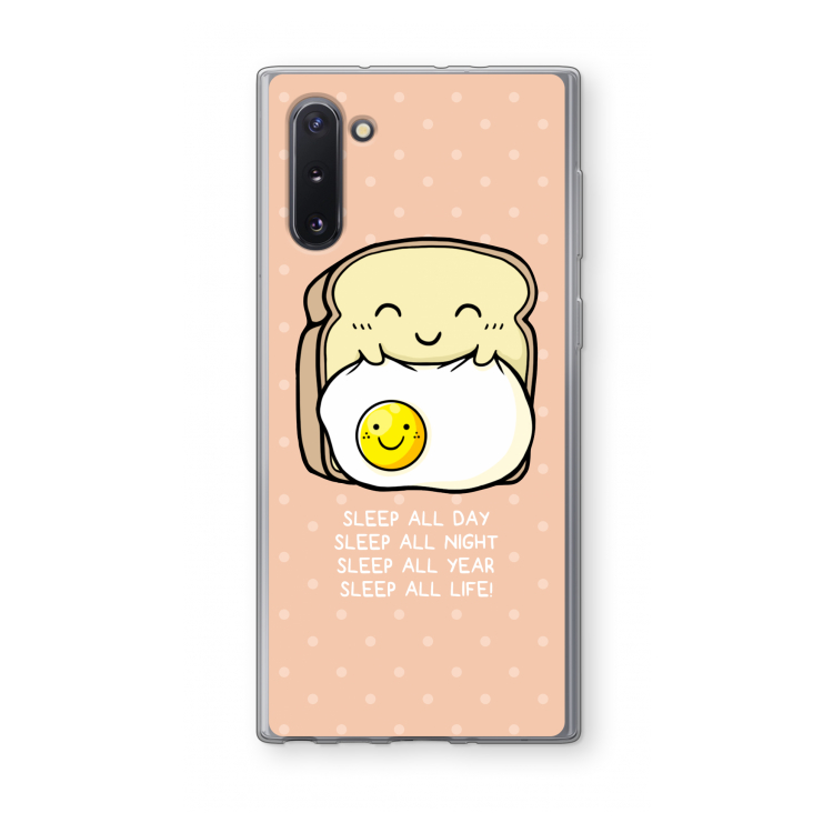 CaseCompany Sleep All Day: Samsung Galaxy Note 10 Transparant Hoesje