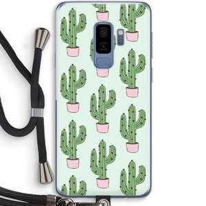 CaseCompany Cactus Lover: Samsung Galaxy S9 Plus Transparant Hoesje met koord