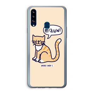 CaseCompany Miauw: Samsung Galaxy A20s Transparant Hoesje
